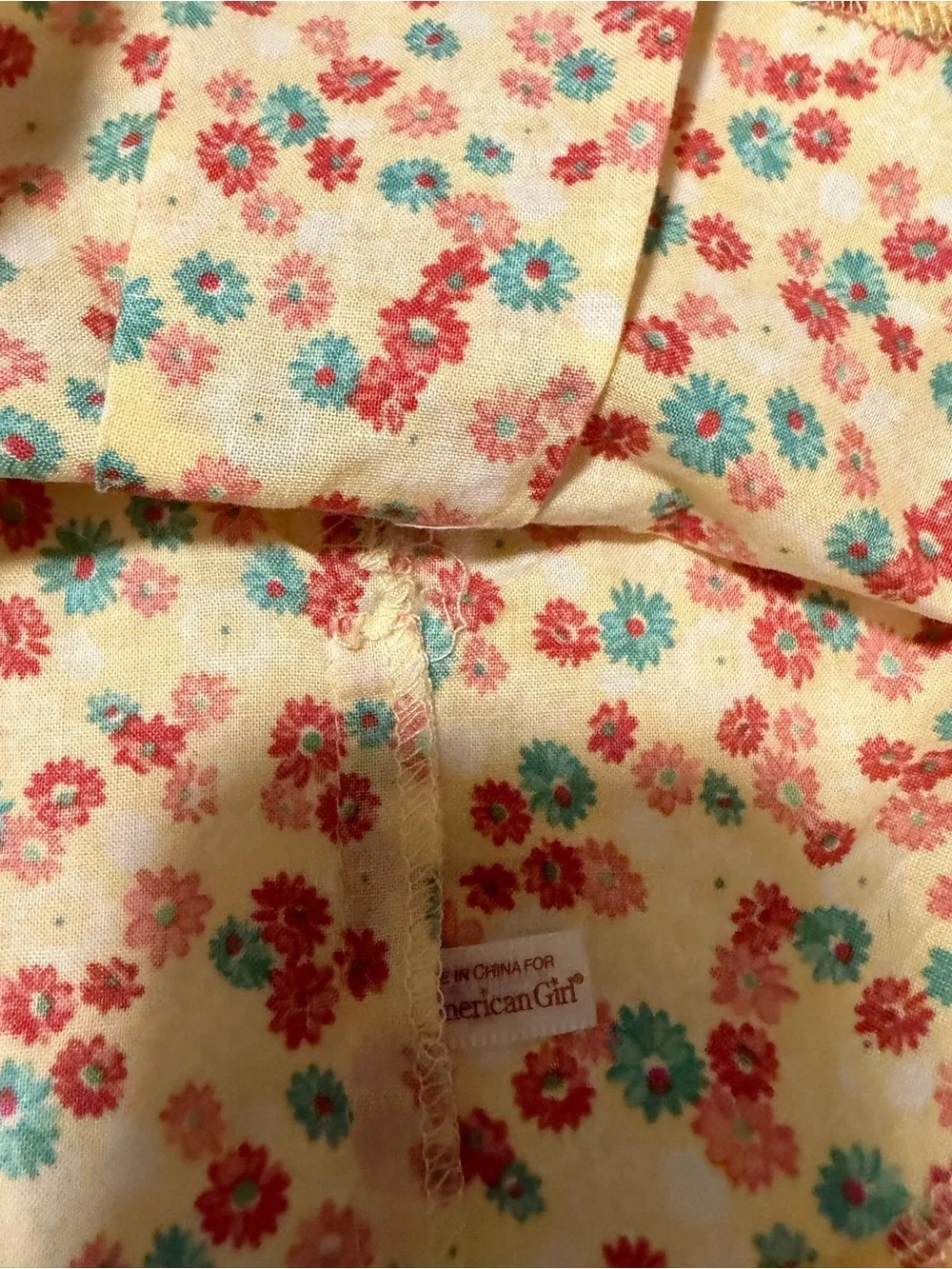 American Girl Kit Kittredge Yellow Floral Print Dress